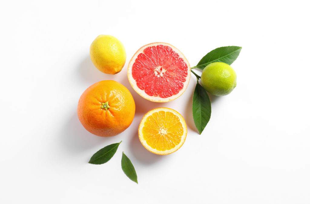 An arrangement of citrus fruits