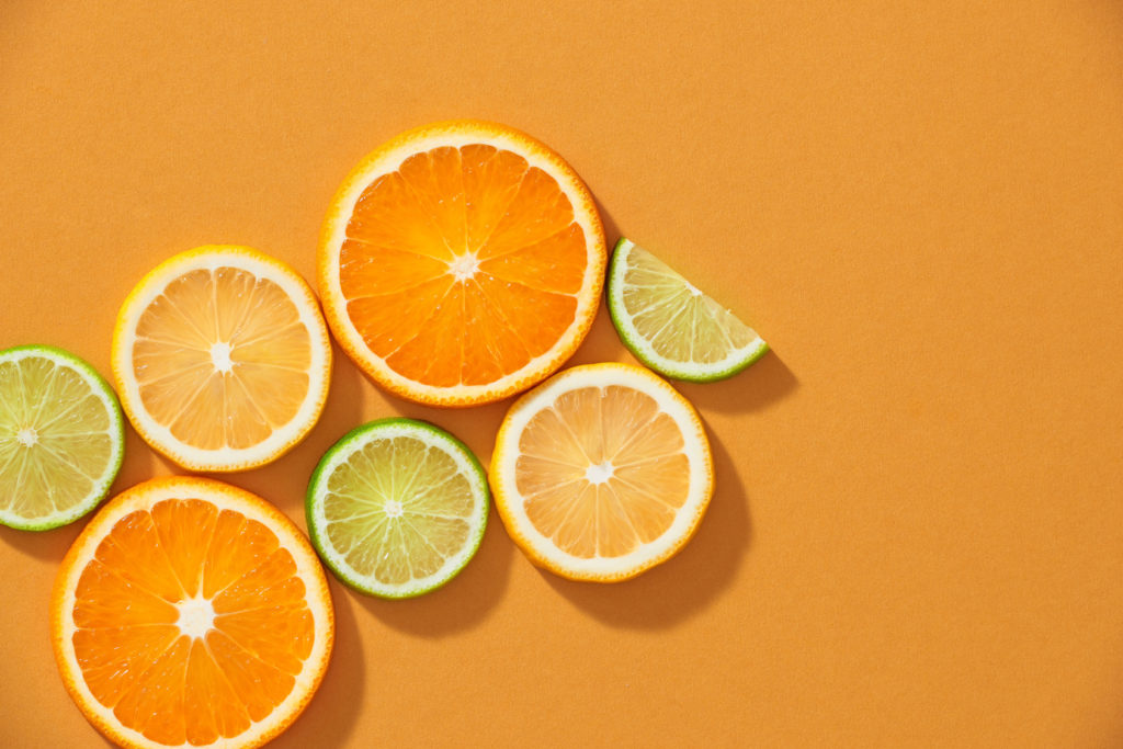 An arrangement of citrus fruits